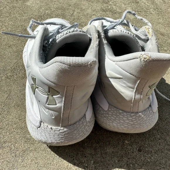 Under Armour Basketball shoes white and gray Men’s size 9.5 Women’s 11 - Picture 4 of 5